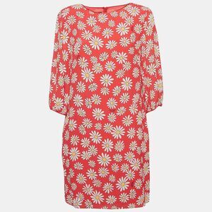 Boutique Moschino Pink Daisy Print Georgette Mini Dress M